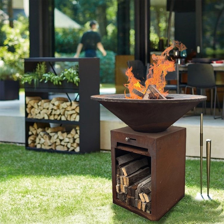 CORTEN BBQ GRILL personalizado, al por mayor, barato, para la venta, en stock-keweicorten