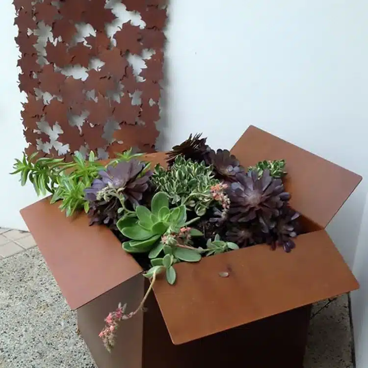 Corten Steel Metal Planter Flower Pot