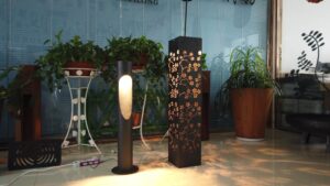 Weathering Steel Lamp Posts