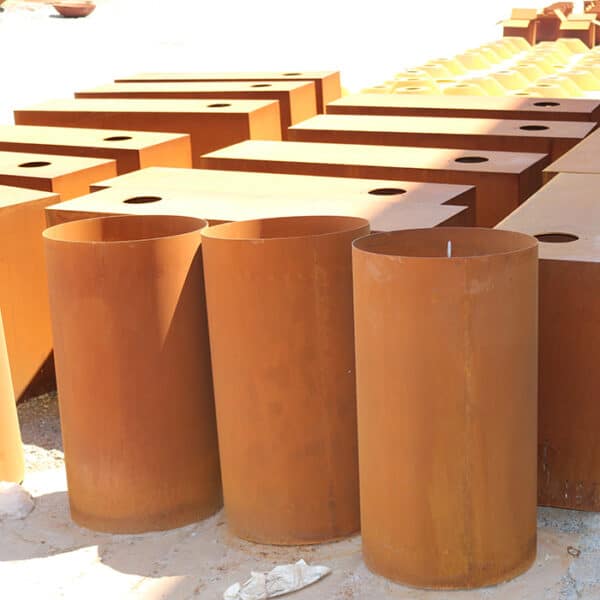 Large Rectangular Corten Steel Planter Box