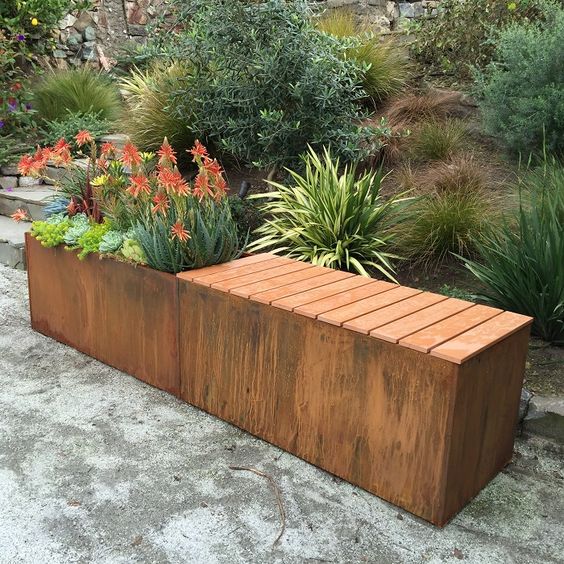 plantadeira de aço corten