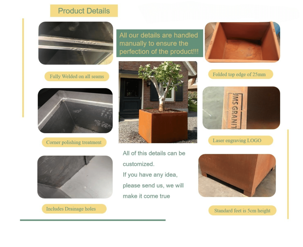 Garden Customized Corten Steel Cube Planter Factory,china,price,manufacturers, suppliers, customized, wholesale, cheap, for sale, in stock.