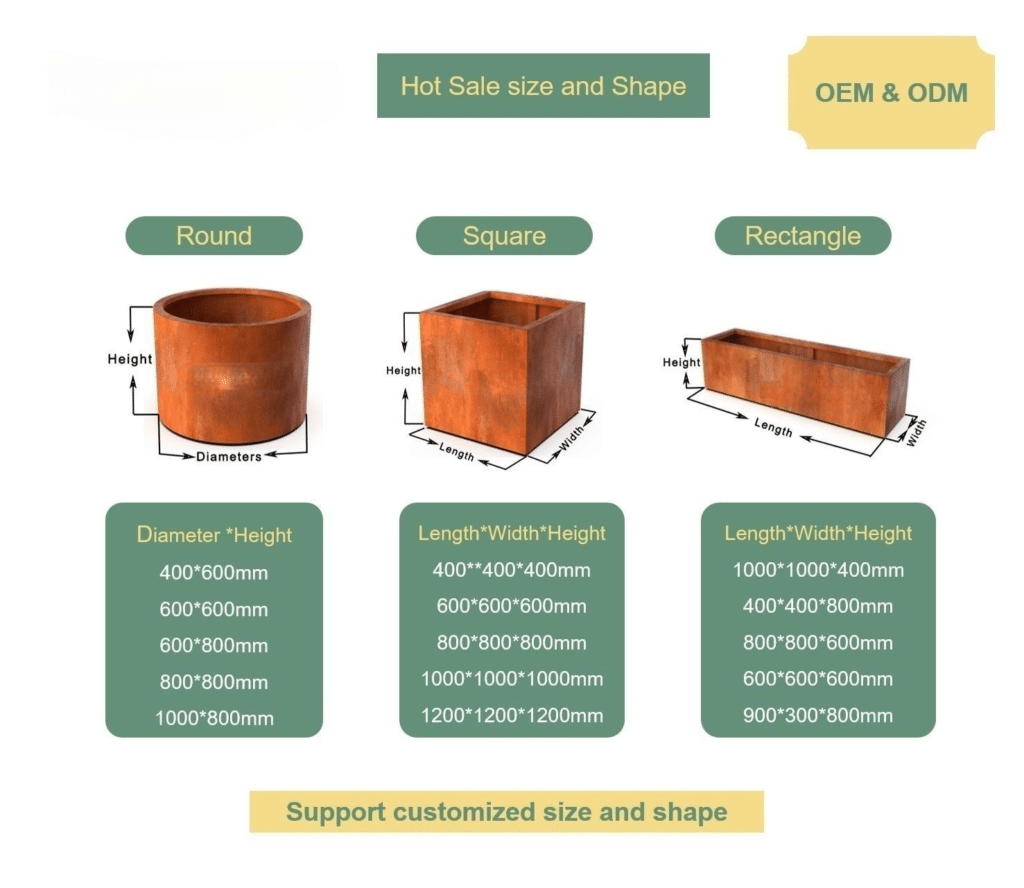 corten steel planter box series Factory,china,price,manufacturers, suppliers, customized, wholesale, cheap, for sale, in stock.