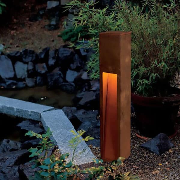 Corten Steel Solar Lamp Post Lighting Box Steel Bollards Garden Art Yard Art