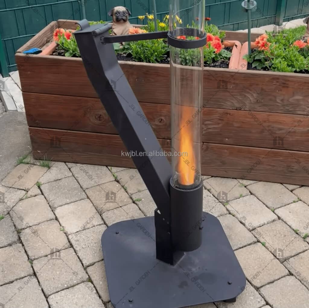 Modern Outdoor Patio Steel Fire Tube Garden Pellet Rocket Torch Heater Contemporary Style