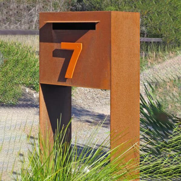 Custom Design Corten Steel Waterproof Letterbox for Garden Supplier
