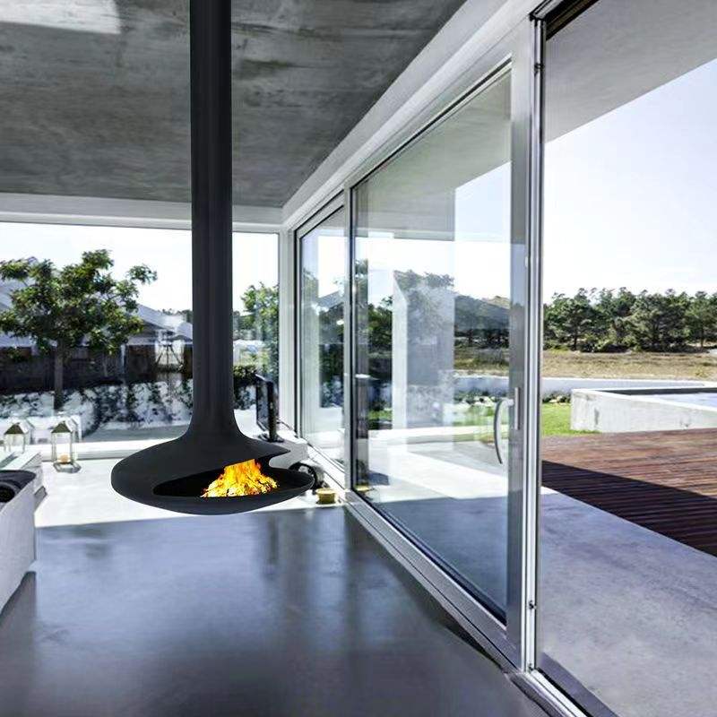suspended fireplace