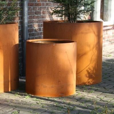 large corten steel planters