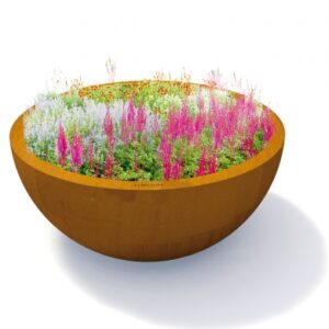 large corten planter round