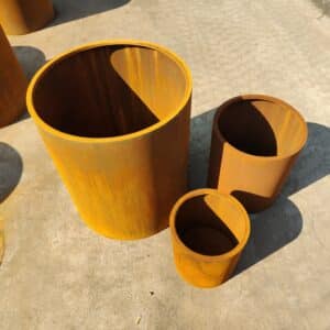 Round Corten Steel Planter
