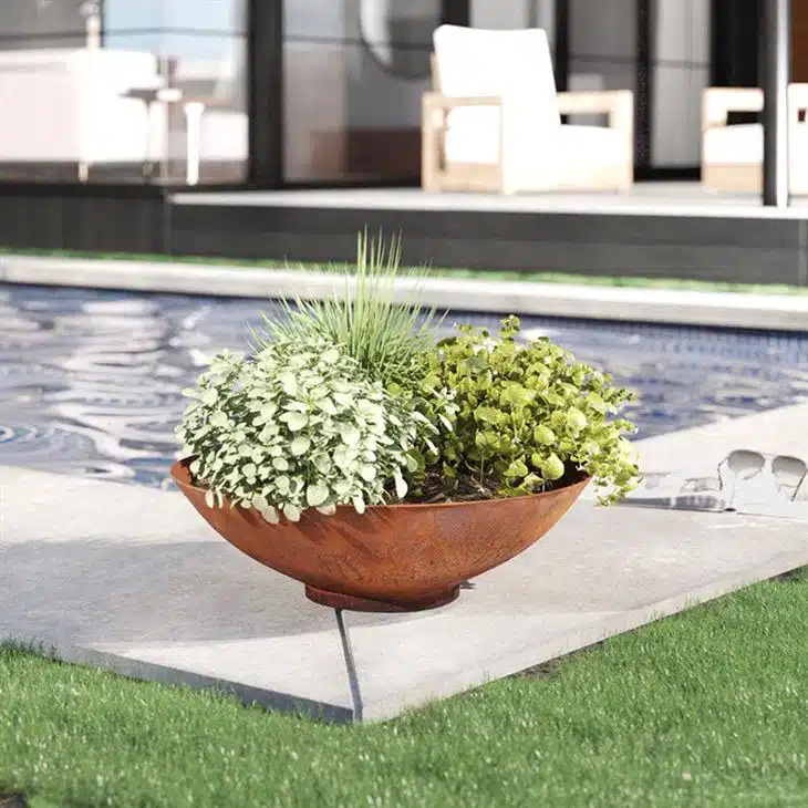 Corten Steel Planter Bowl