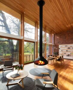 Roof Mounted Ceiling Hang Fireplace