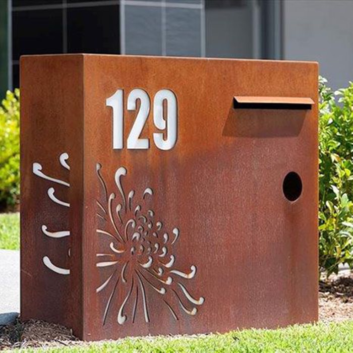 Corten Steel Modern Outdoor Mailbox