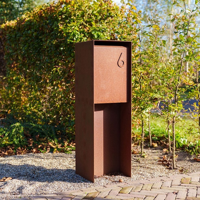 Corten Steel Modern Outdoor Mailbox