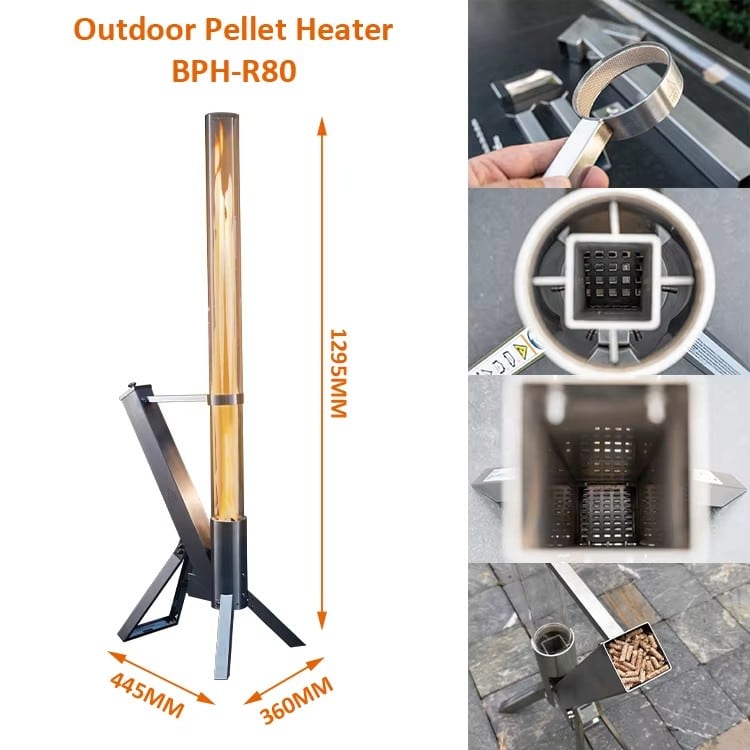 Stainless Steel Rocket Stove with High Flame Glass Tube