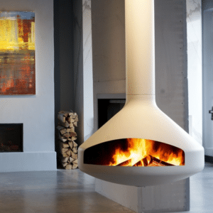 White Colors Indoor Decorative Hanging Fireplace