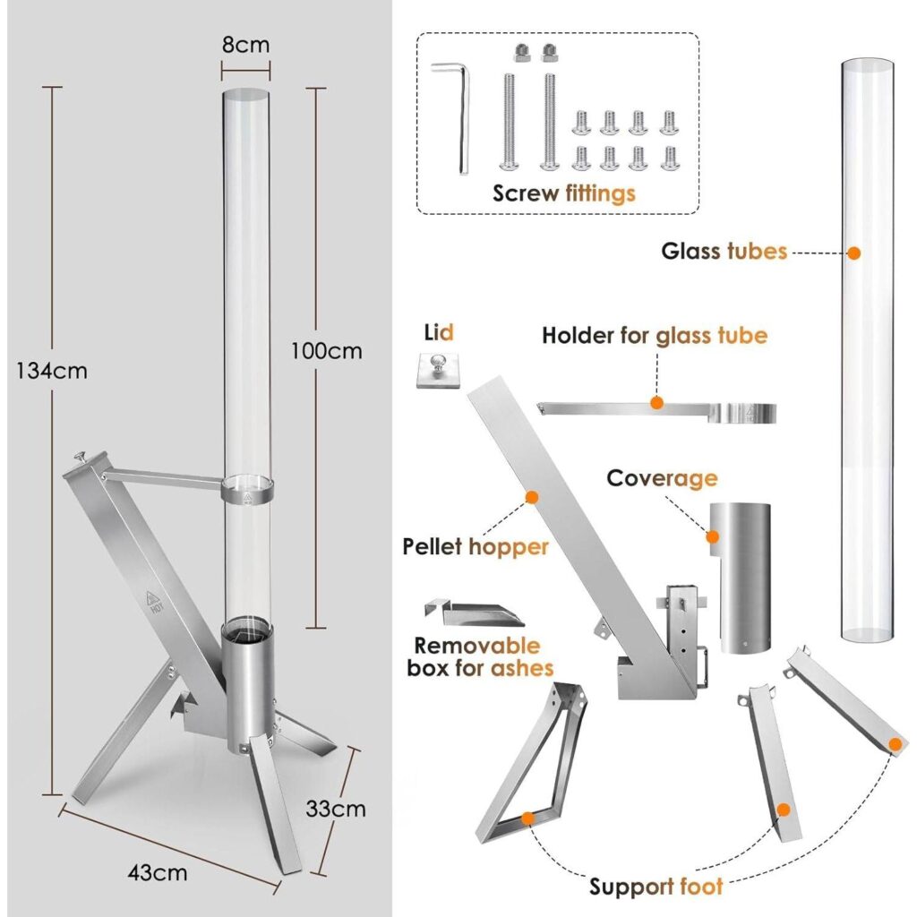 304 Stainless Steel Portable Outdoor Pellet Heater